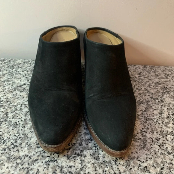 Poppy Barley Nubuck The Heeled Mule Black Suede 7 - Picture 2 of 14